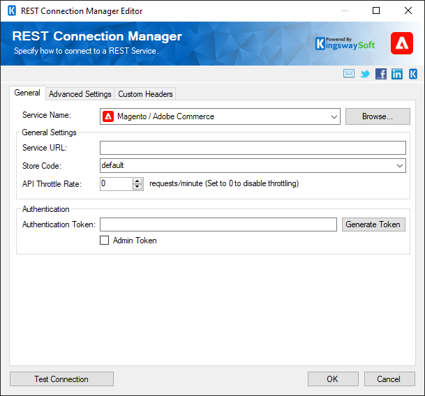 SSIS REST Magento / Adobe Commerce Connection Manager